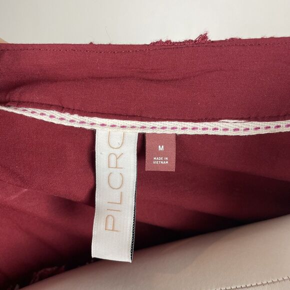 Anthropologie Pilcro Medium  Red Whitney Chenille Textured Floral Button Up - Picture 9 of 12